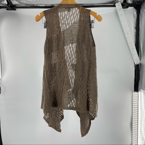 EILEEN FISHER Delicate Baby Alpaca Draped Vest in Brown - Picture 9 of 9